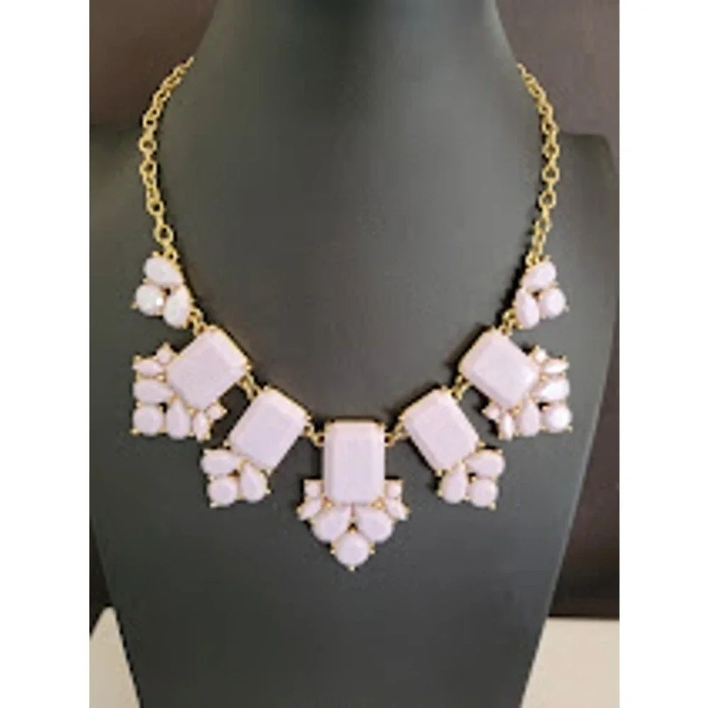 Kate Spade Daylight Jewels Lavender Statement Bib Necklace Gold Tone